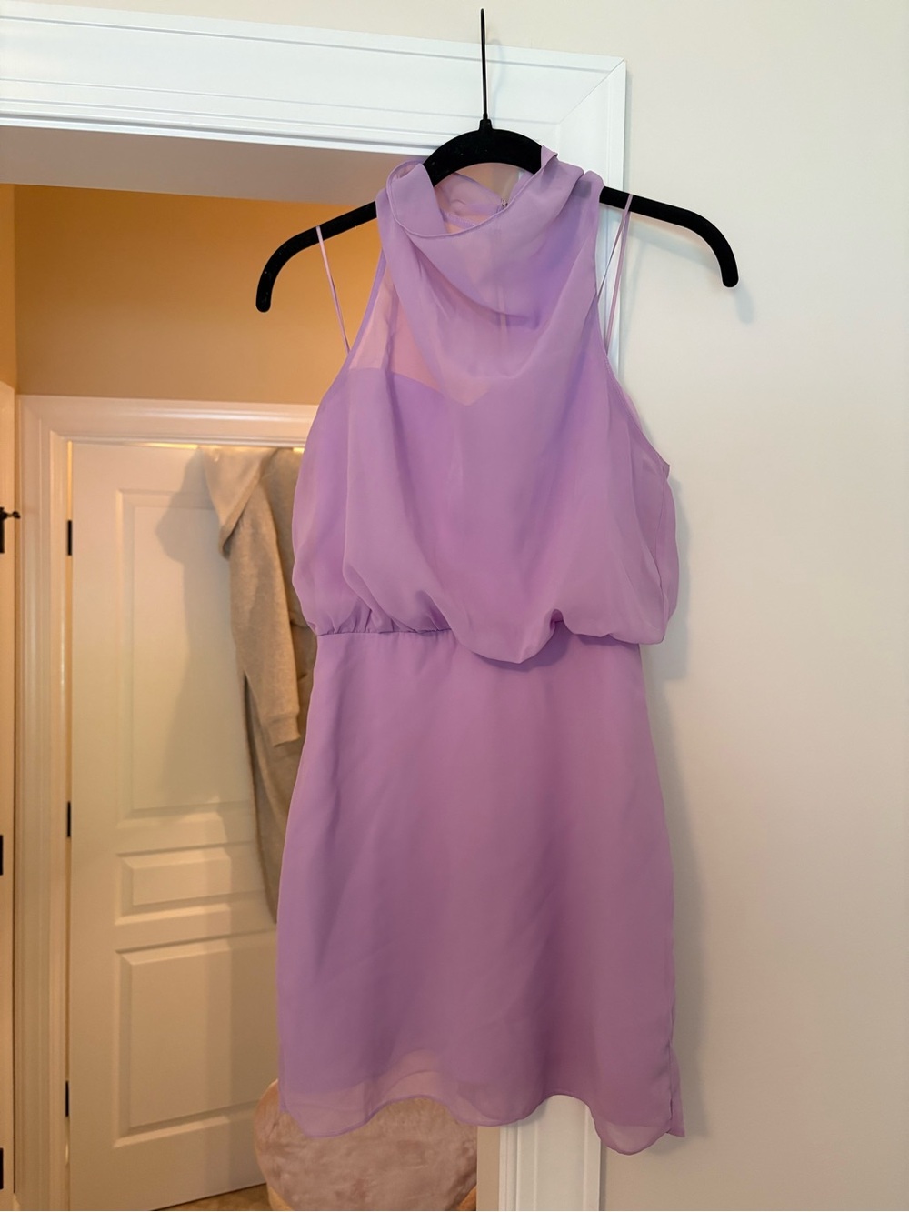 Amanda Uprichard Lilac Halter Mini Dress